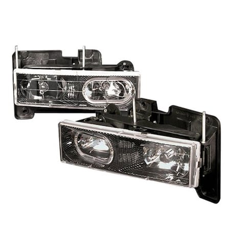 Overtime Crystal Housing Headlights for 88 to 98 Chevrolet C10- Chrome - 17 x 16 x 11 in. OV3197484
